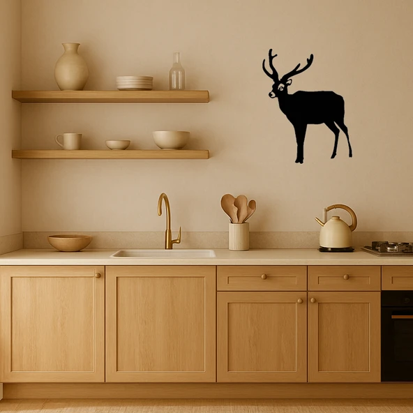 Vintage Geyik ve Orman Tablosu - Resim 2