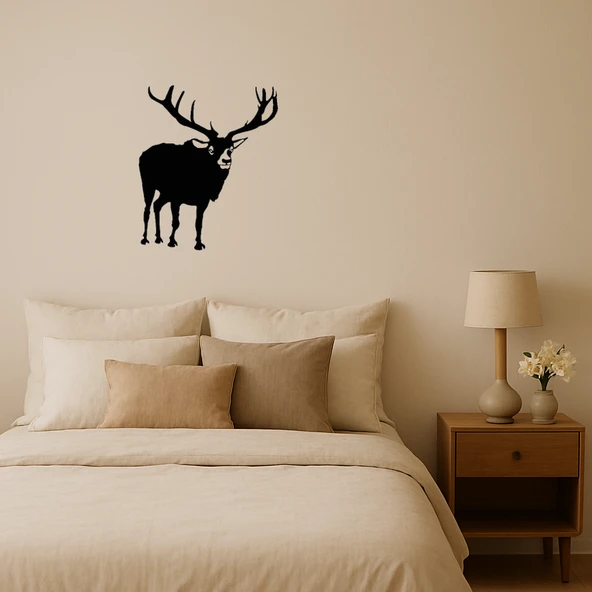 Siluet Geyik ve Ağaç Dekoratif Tablo ürün görseli