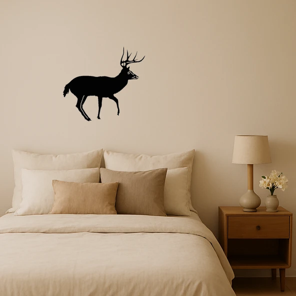 Ahşap Siluet Geyik Dekoratif İç Mekan Tablosu ürün görseli