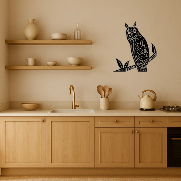 Minimalist Baykuş Temalı Duvar Dekoru - Resim 2