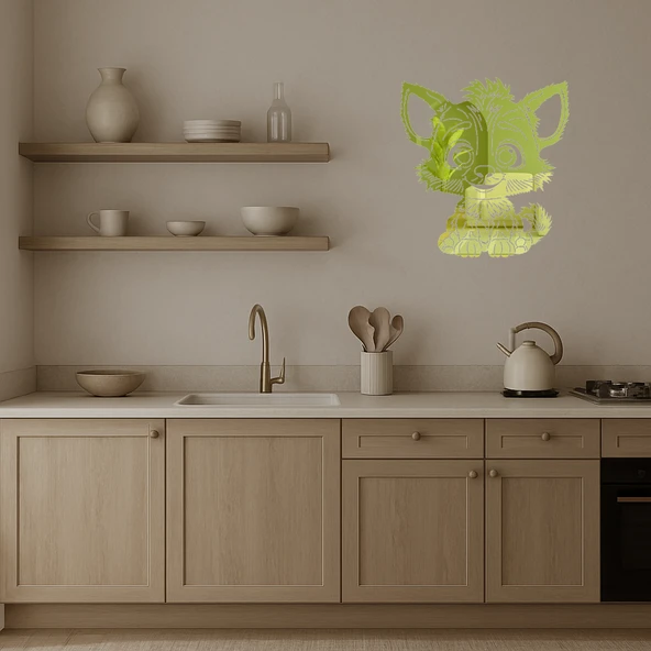 Sevimli Çizgi Karakter Dekoratif  Altın Aynalı Tablo - Resim 3