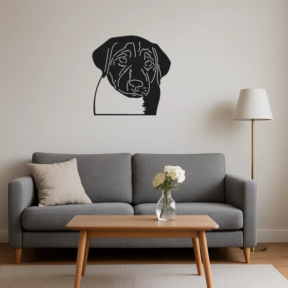 Sevimli Köpek Yüzü Duvar Süsü - Resim 4