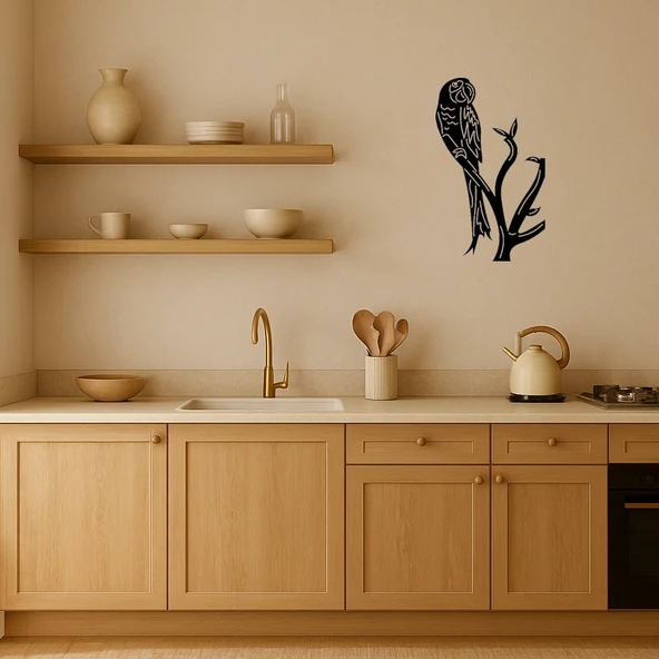 Dal Üzerinde Macaw Papağan MDF Dekoratif Tablo - Resim 2