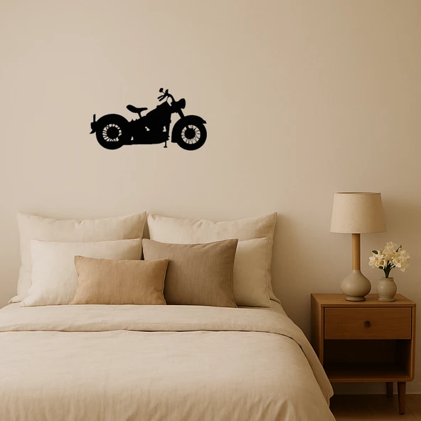 Vintage Tarzı Motorcu MDF Duvar Dekoru ürün görseli
