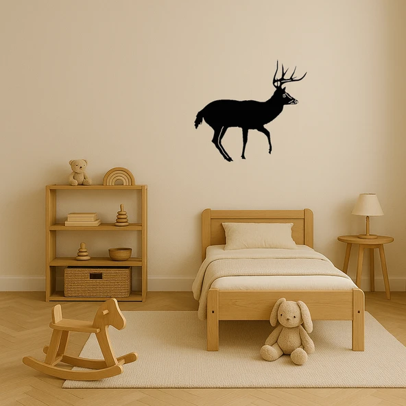 Ahşap Siluet Geyik Dekoratif İç Mekan Tablosu - Resim 3