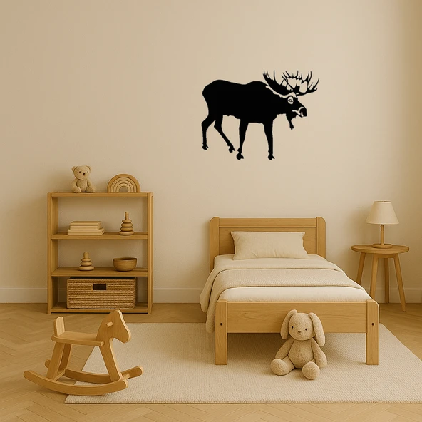 Rustik Geyik Silüeti Dekoratif Tablo - Resim 3