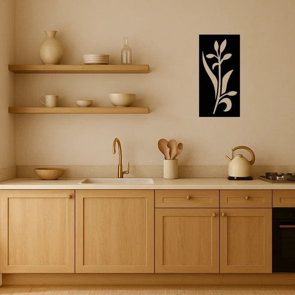 Abstract Çiçek Desenli MDF Dekoratif Tablo - Resim 2