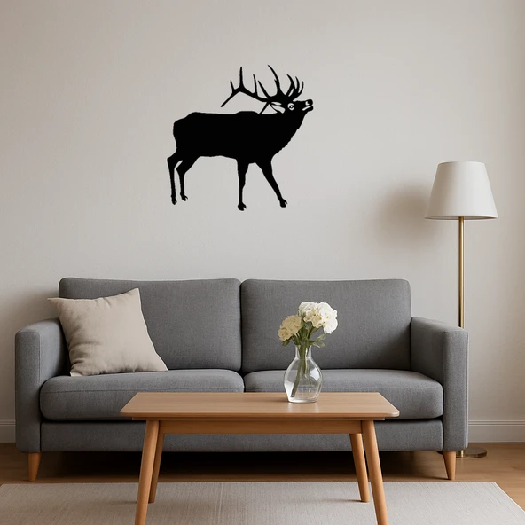 Minimalist Geyik Silueti Tablo - Resim 4