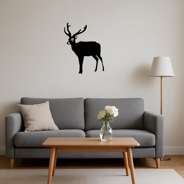 Vintage Geyik ve Orman Tablosu - Resim 4