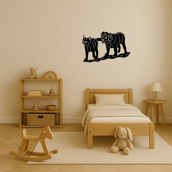 Sevimli Köpek ve Yavru Dekoratif Tablo - Resim 3