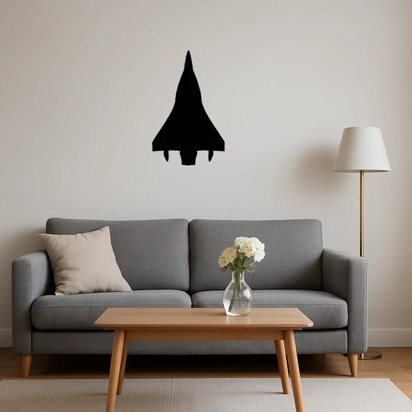 Geometrik Uçak Figürlü Duvar Sanatı - Resim 4