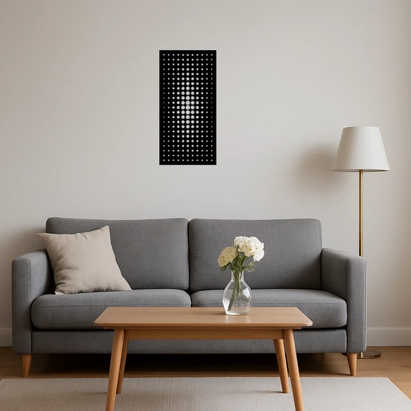 Geometrik Çiçek Motifli MDF Dekoratif Tablo - Resim 4