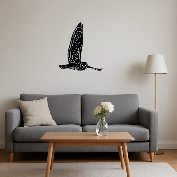 Uçan Baykuş Temalı MDF Sanat Tablosu - Resim 4