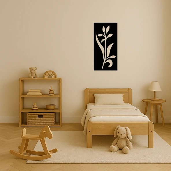 Abstract Çiçek Desenli MDF Dekoratif Tablo - Resim 3