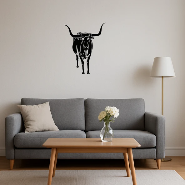 Uzun Boynuzlu Boğa Tablo - Resim 4