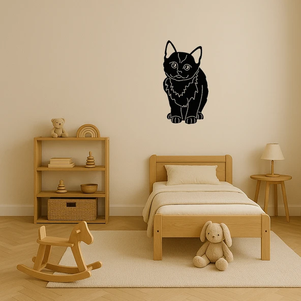 Minimalist Kedi Temalı Dekoratif Tablo - Resim 3