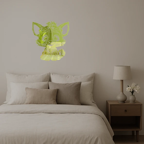 Sevimli Çizgi Karakter Dekoratif  Altın Aynalı Tablo - Resim 2