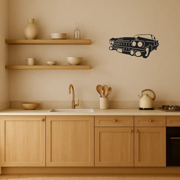Vintage Klasik Araba MDF Duvar Dekoru - Resim 3