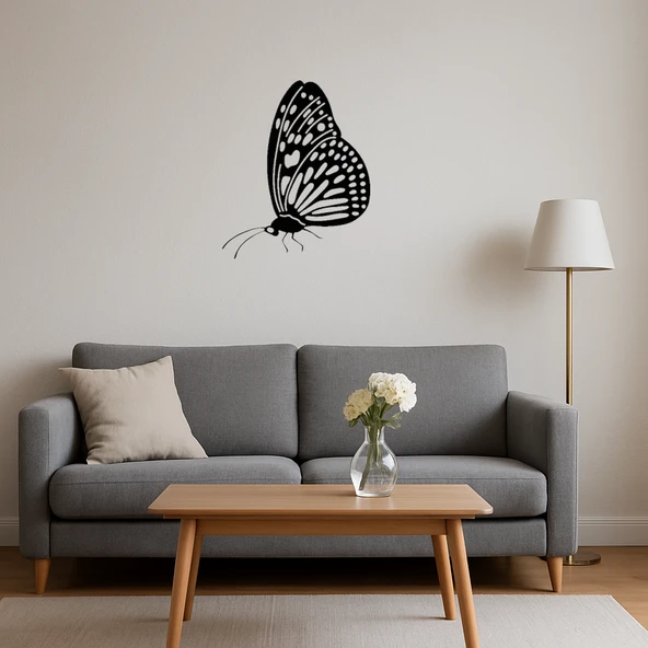 Sanatsal Kelebek Tasarımlı MDF İç Mekan Tablo - Resim 2