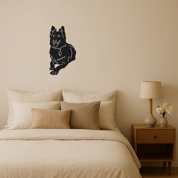 Modern Köpek Silüet Dekoratif Tablo ürün görseli