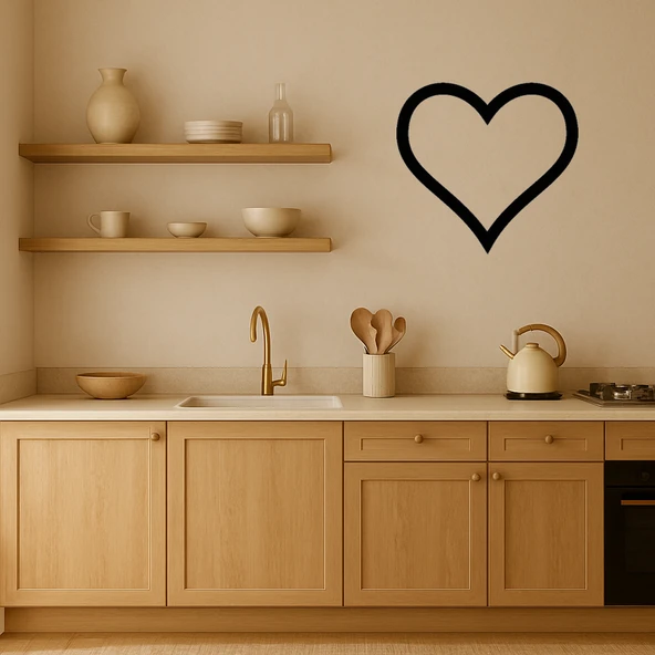 Kalp Desenli MDF Dekoratif Tablo - Resim 2