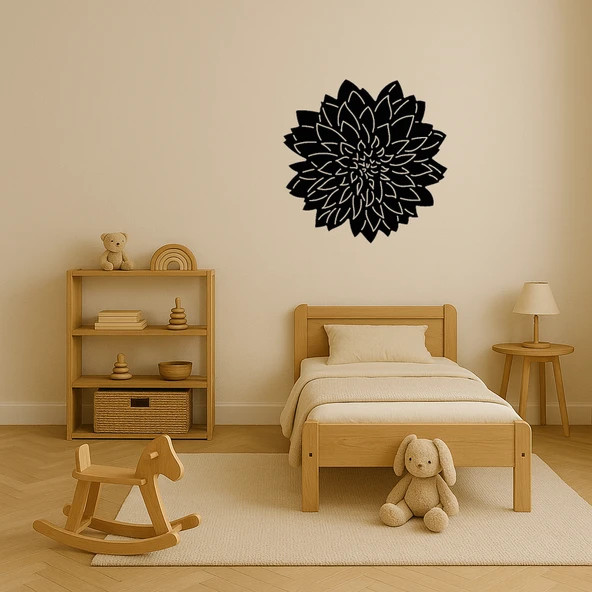 Zarif Dahlia Çiçeği Desenli MDF Tablo - Resim 3