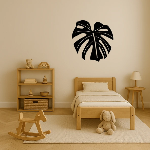 Monstera Yaprağı Tasarımlı MDF Dekoratif İç Mekan Tablo - Resim 2