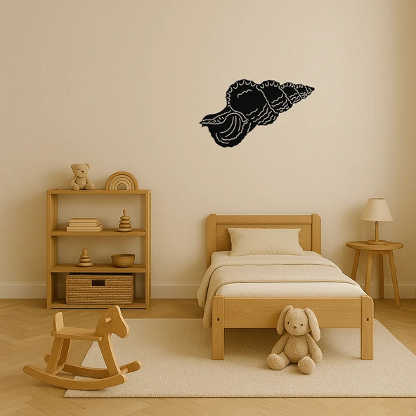 Şık Deniz Kabukları Desenli MDF Duvar Dekoru - Resim 3