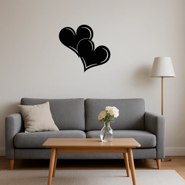 Kalp Desenli MDF Romantik Dekor Tablo - Resim 3