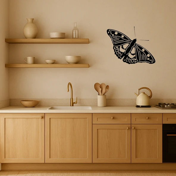 Zarif Kelebek Desenli Dekoratif Duvar Tablosu - Resim 2