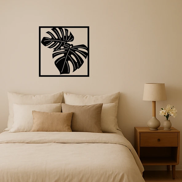 Monstera Desenli Dekoratif İç Mekan Tablosu ürün görseli