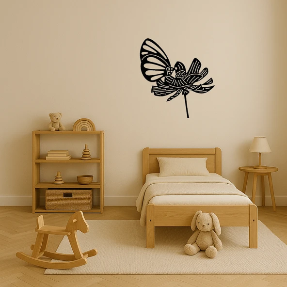 Geometrik Çiçek Desenli Dekoratif Tablo - Resim 3