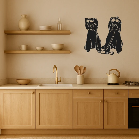 Gözlüklü Köpekler Dekoratif Tablo - Resim 2