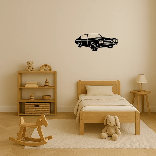Retro Muscle Car MDF Dekoratif Tablo - Resim 3