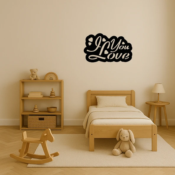 I Love You Kalp Motifli MDF İç Mekan Tablosu - Resim 4