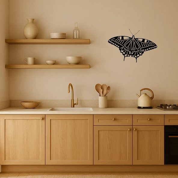 Zarif Yaprak Silüetli MDF Dekoratif Tablo - Resim 2