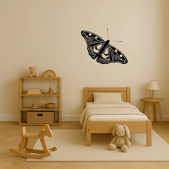 Zarif Kelebek Desenli Dekoratif Duvar Tablosu - Resim 3