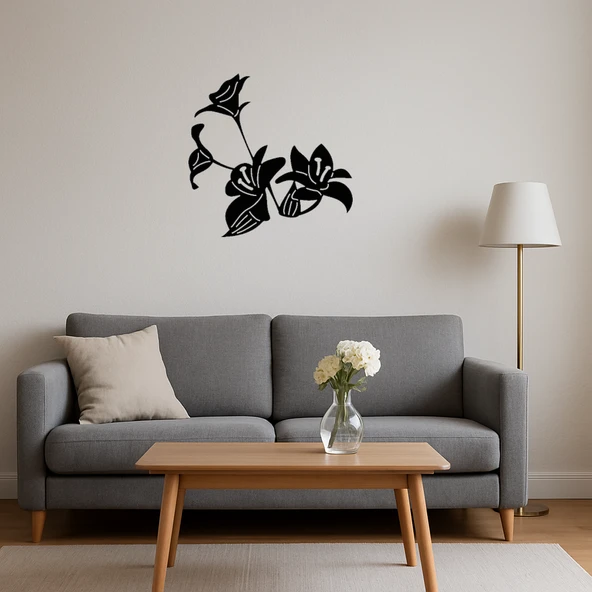 Renkli Çiçek Desenli Dekoratif Tablo - Resim 4