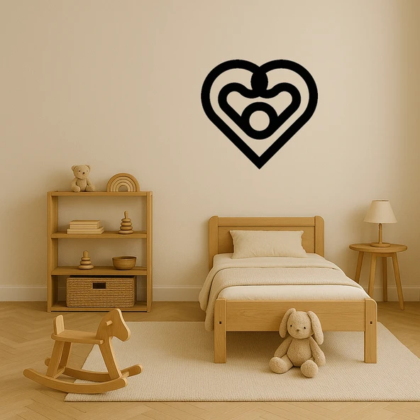 Zarif Kalp Motifli MDF İç Mekan Tablosu - Resim 3