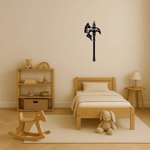 Dekoratif Tarihi Savaş Baltası MDF Tablo - Resim 3