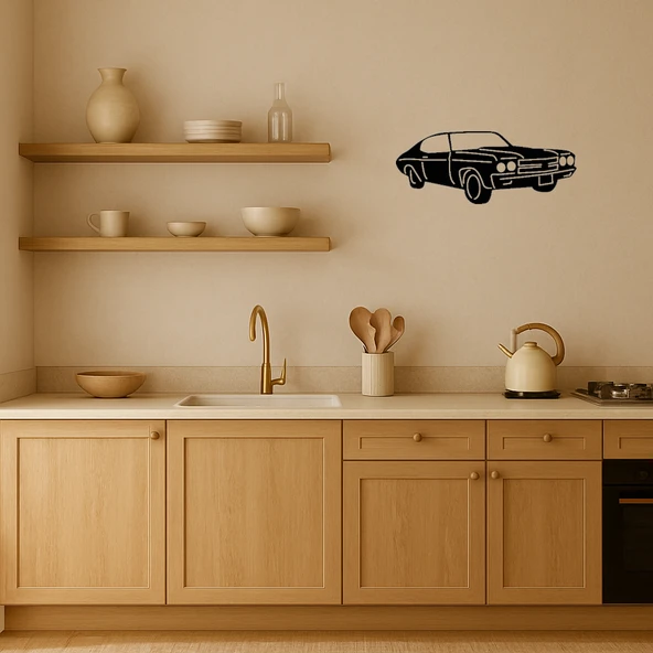 Retro Muscle Car MDF Dekoratif Tablo - Resim 2