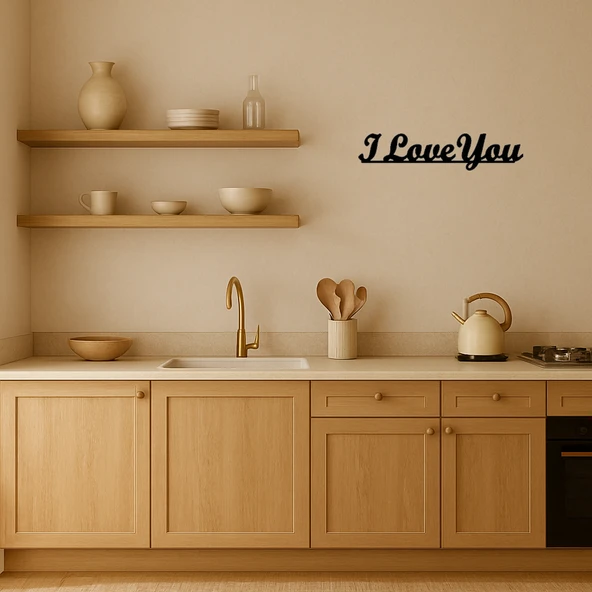 Romantik ve Minimalist I Love You MDF Tablo - Resim 3