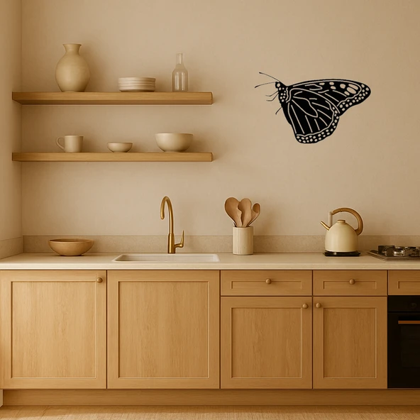 Zarif Kelebek Temalı Dekoratif Tablo - Resim 2