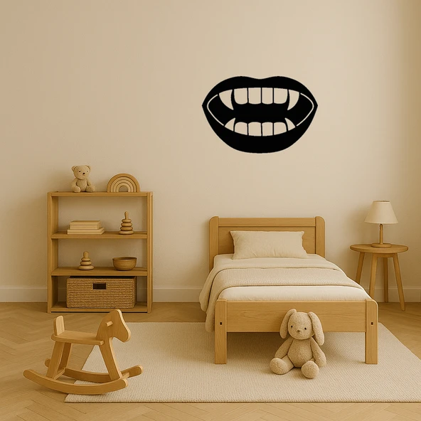 Dracula Vampir Dişleri Dekoratif Duvar Tablosu - Resim 2