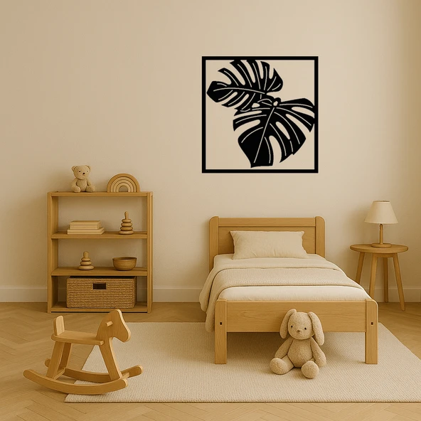 Monstera Desenli Dekoratif İç Mekan Tablosu - Resim 3