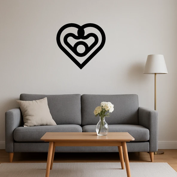 Zarif Kalp Motifli MDF İç Mekan Tablosu - Resim 4