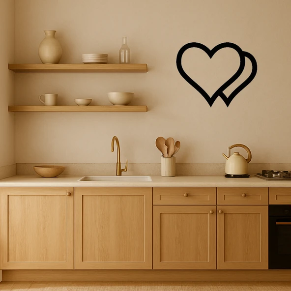 Sanatsal Kalp Detaylı MDF Duvar Sanatı - Resim 3