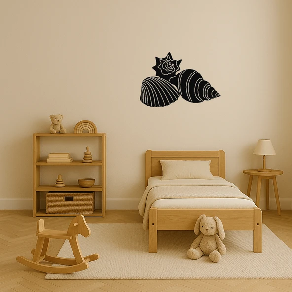 Abstrakt Deniz Kabukları Tasarımlı MDF Duvar Tablosu - Resim 3