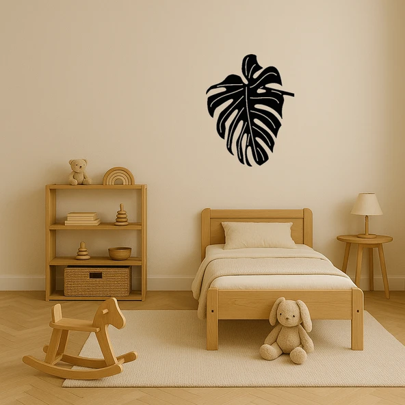Şık Monstera Yaprağı Tasarımlı MDF Tablo - Resim 2