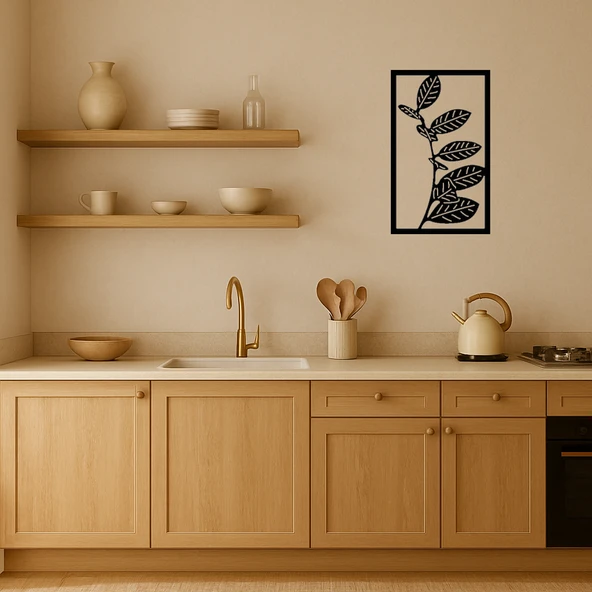 Minimalist Yaprak Desenli Dekoratif Tablo - Resim 2